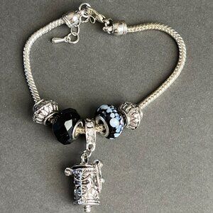 European Beads Lampwork Beads and Prayer Box that Opens Charm Bracelet